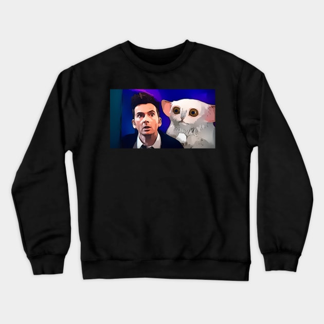 The Doctor and The Meep Crewneck Sweatshirt by Doctor Who Tees 